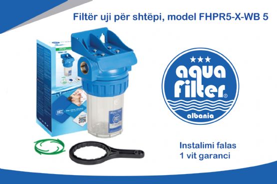 Filter uji per Shtepi, Filter uji per Vila, Filter uji per Zyra, Filter uji per Servis makinash Filter uji per Lokale, Filter uji per Restorante, Filter uji per Gjelltore model FHPR5-X-WB 5 nga Aqua Filter Albania